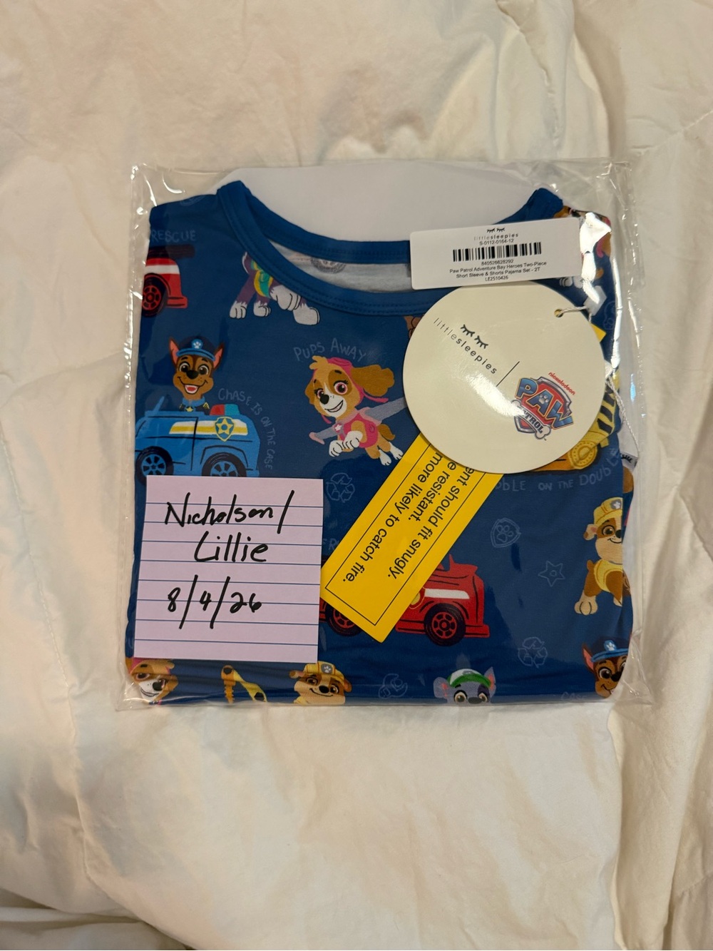 Little Sleepies Paw Patrol 2T SS/S